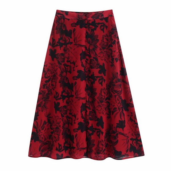 women long skirt spring 2020 new fashion vintage floral prints chiffon modern lady a-line skirts, Black
women long skirt spring 2020 new fashion vintage floral prints chiffon modern lady a-line skirts, Black