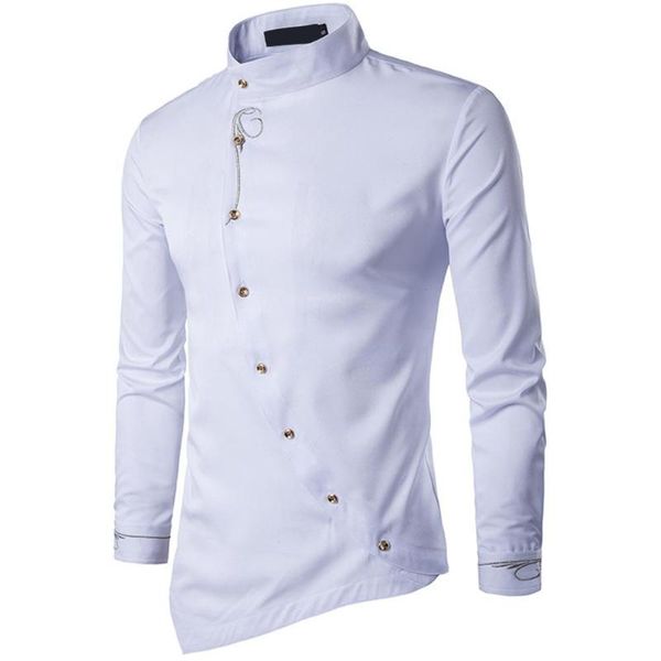 men's dress shirts yfashion men fashion simple muslim style oblique button irregular hem mens shirt elegant, White;black
men's dress shirts yfashion men fashion simple muslim style oblique button irregular hem mens shirt elegant, White;black