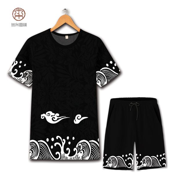 chinese style clouds creative printing fashion t shirt and shorts suits summer 2018 new soft comfortable quality mens short sets, Gray
chinese style clouds creative printing fashion t shirt and shorts suits summer 2018 new soft comfortable quality mens short sets, Gray