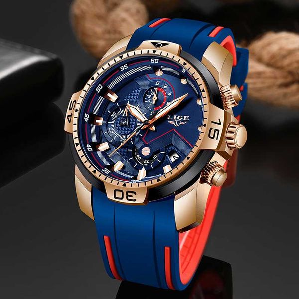 Lige New Mens Watches Men Unique Sports Watch Men's Quartz Date Clock Waterproof Wrist Watch Relogio Masculino