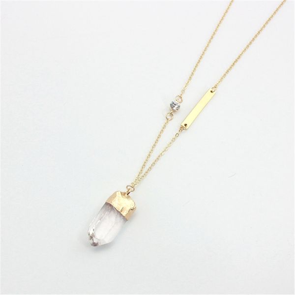 the new fashion natural stone pendant necklace, Silver 
the new fashion natural stone pendant necklace, Silver