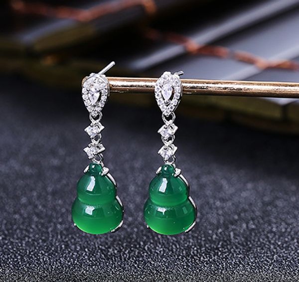 ygu57 s925 sterling silver gourd earrings earrings girl festival gift