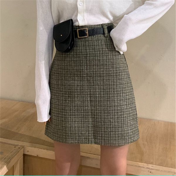 casual ladies mini skirts a-line pocket plaid fashion female spring skirts 2020 new women high waist above knee sashes, Black
casual ladies mini skirts a-line pocket plaid fashion female spring skirts 2020 new women high waist above knee sashes, Black