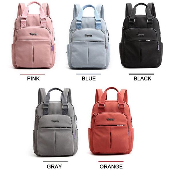 fashion usb charging nylon burglar backpack school bag leisure backpack lapbackpacks outdoor sports teenagers