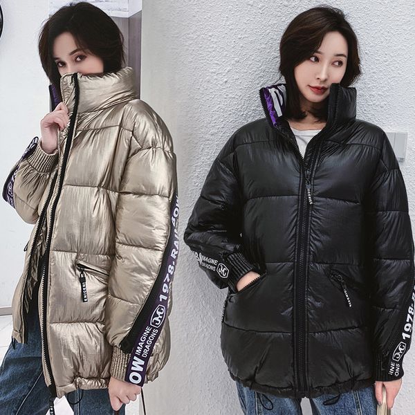 pockets cotton short parka women 2019 casual warm fashion padded jacket solid loose woman winter coats and jackets, Black
pockets cotton short parka women 2019 casual warm fashion padded jacket solid loose woman winter coats and jackets, Black