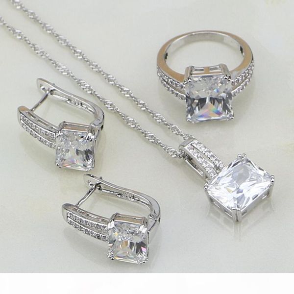 925 silver jewelry sets for women wedding accessories white cubic zirconia crystal earrings pendant necklace ring
925 silver jewelry sets for women wedding accessories white cubic zirconia crystal earrings pendant necklace ring