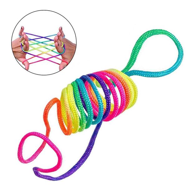 дети радуги цвета fumble rope finger thread строка игры развивающие игрушки puzzle обучающая игра для детей дети