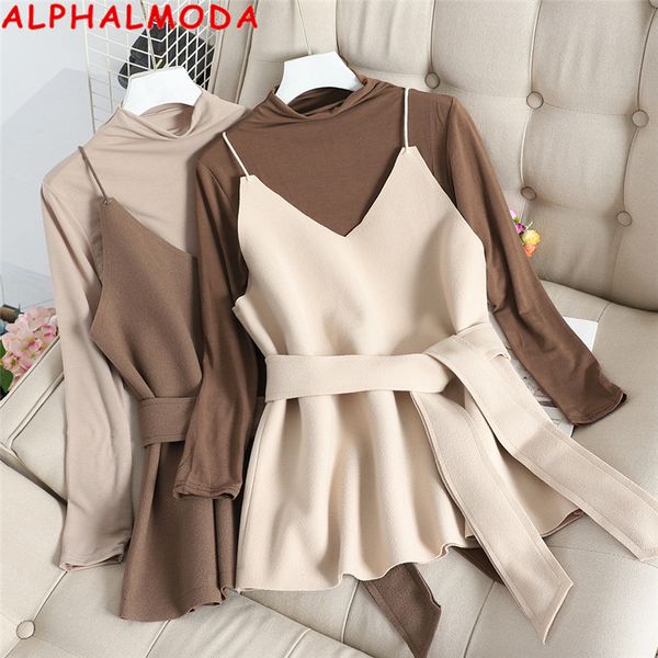 alphalmoda новый полу-высокий воротник тонкий футболка + слинг жилет женщины элегантный 2 шт. топы комплект осень 2 шт. повседневные пояса к, White
alphalmoda новый полу-высокий воротник тонкий футболка + слинг жилет женщины элегантный 2 шт. топы комплект осень 2 шт. повседневные пояса к, White