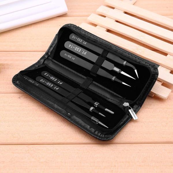 6pcs/set tweezers tool esd 10-15 safe anti-static stainless steel soldering tweezers tools set for soldering station with bag
6pcs/set tweezers tool esd 10-15 safe anti-static stainless steel soldering tweezers tools set for soldering station with bag