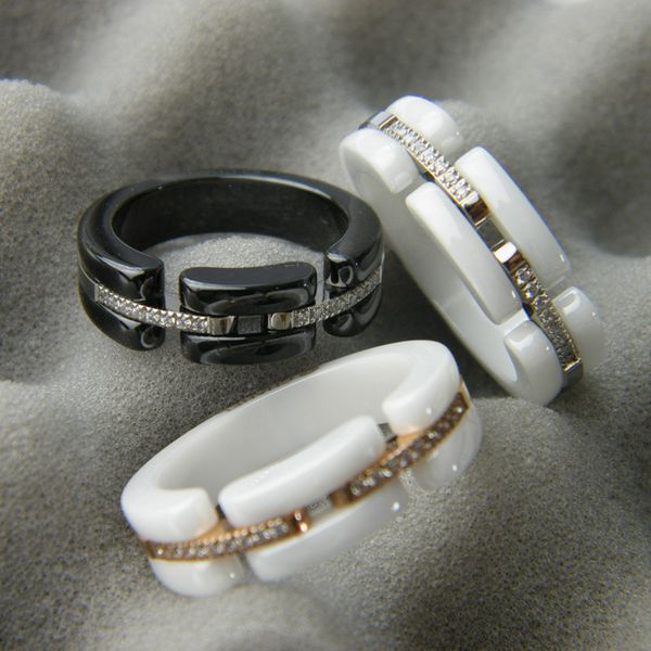 classic 316l titanium steel black and white ceramic rings for man woman plated rose gold luxury crystal engagement wedding rings jewelry, Golden;silver
classic 316l titanium steel black and white ceramic rings for man woman plated rose gold luxury crystal engagement wedding rings jewelry, Golden;silver