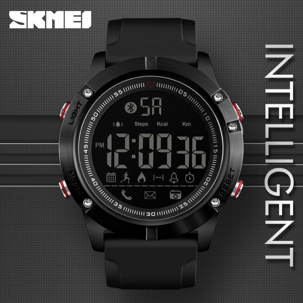 

skmei sports bluetooth digital wristwatches fashion smart watch men pedometer calorie remote camera led watches relogio, Slivery;brown