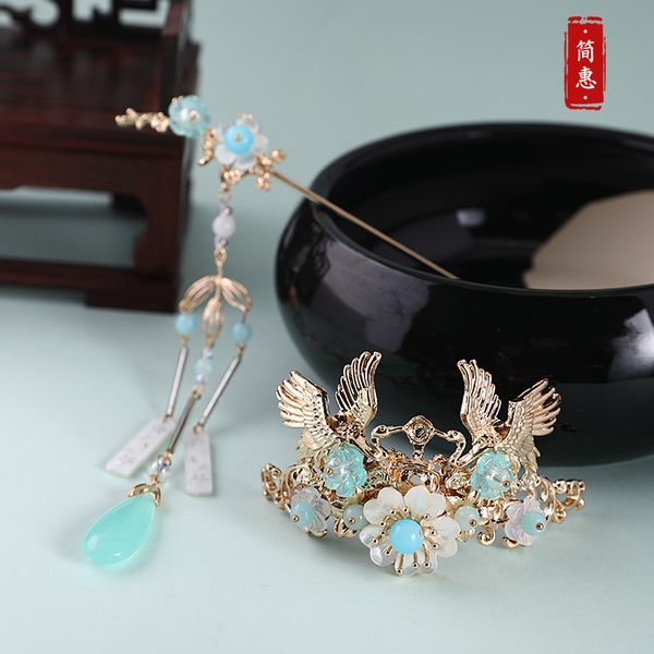 hair accessories set of hanfu chinese vintage blue stone tassel handmade hairpin sticks clip crown headwear for cosplay
hair accessories set of hanfu chinese vintage blue stone tassel handmade hairpin sticks clip crown headwear for cosplay