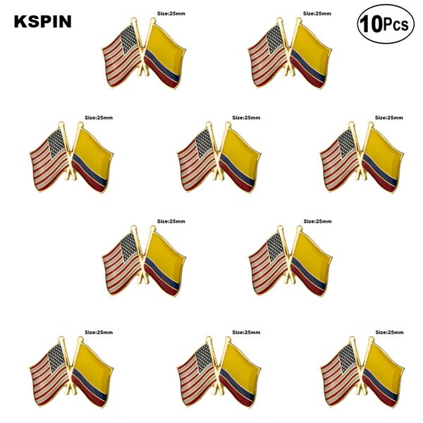 u.s.a.& colombia lapel pin flag badge brooch pins badges 10pcs a lot, Gray