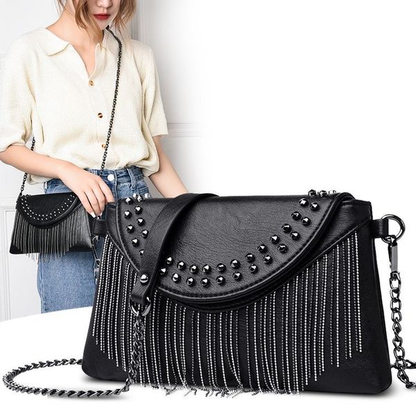 vintage women shoulder bags black long strap pu leather envelope tassel crossbody hand bag female shoulder handbag
vintage women shoulder bags black long strap pu leather envelope tassel crossbody hand bag female shoulder handbag