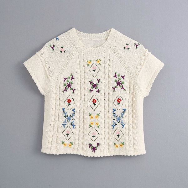 vintage women sweet floral embroidery sweaters 2020 summer fashion ladies short sweater female knitted bomb knitwear girls chic, White;black
vintage women sweet floral embroidery sweaters 2020 summer fashion ladies short sweater female knitted bomb knitwear girls chic, White;black
