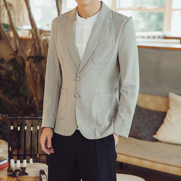 summer new style long-sleeved suit men's retro casual single chinese style disc buckle fashion casual men's jacket, White;black
summer new style long-sleeved suit men's retro casual single chinese style disc buckle fashion casual men's jacket, White;black