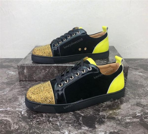 men designer sneakers low cut spikes flats shoes red bottom for men women leather sneakers party designer shoes chaussures t18, Black
men designer sneakers low cut spikes flats shoes red bottom for men women leather sneakers party designer shoes chaussures t18, Black