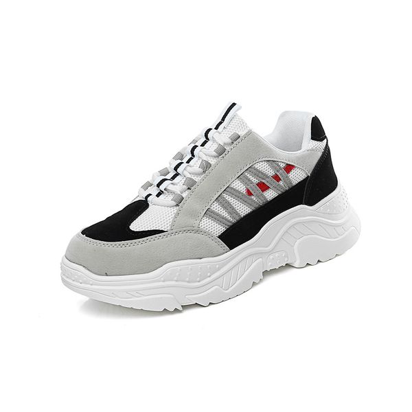 ins overheated shoes with thick sole, mesh surface and breathable men's shoes, Black