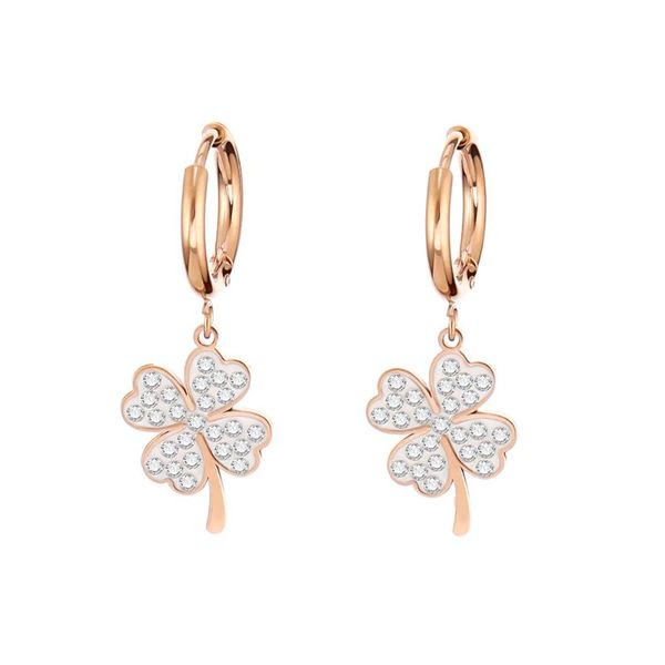 elegant clover earrings rose gold women fashion stainless steel plant hoop earring korean jewelry party crystal accessories new, Golden;silver
elegant clover earrings rose gold women fashion stainless steel plant hoop earring korean jewelry party crystal accessories new, Golden;silver
