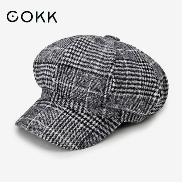 cokk newsboy cap plaid octagonal hats for women men classic vintage beret autumn winter hats for ladies girl beret hat female y200602, Blue;gray
cokk newsboy cap plaid octagonal hats for women men classic vintage beret autumn winter hats for ladies girl beret hat female y200602, Blue;gray