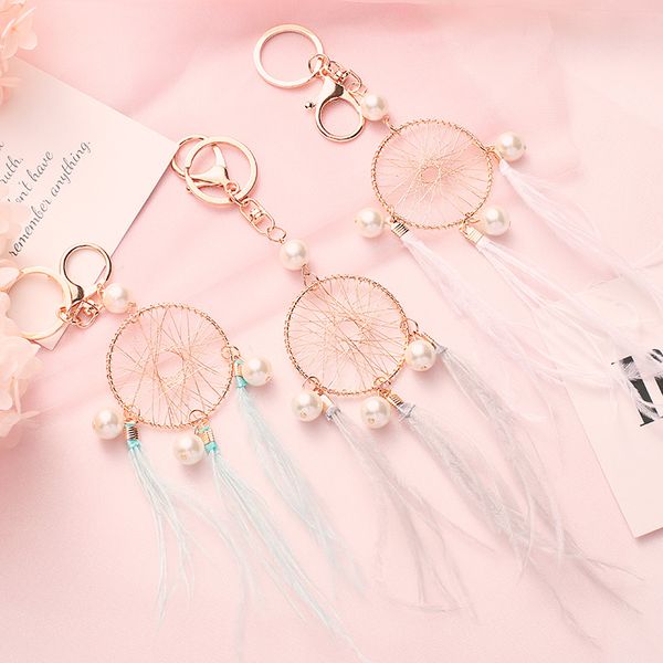 2019 new dreamcatcher pearl tassel key chain for women's jewelry keychains metal accessories tassel car bag gift key riing, Silver
2019 new dreamcatcher pearl tassel key chain for women's jewelry keychains metal accessories tassel car bag gift key riing, Silver