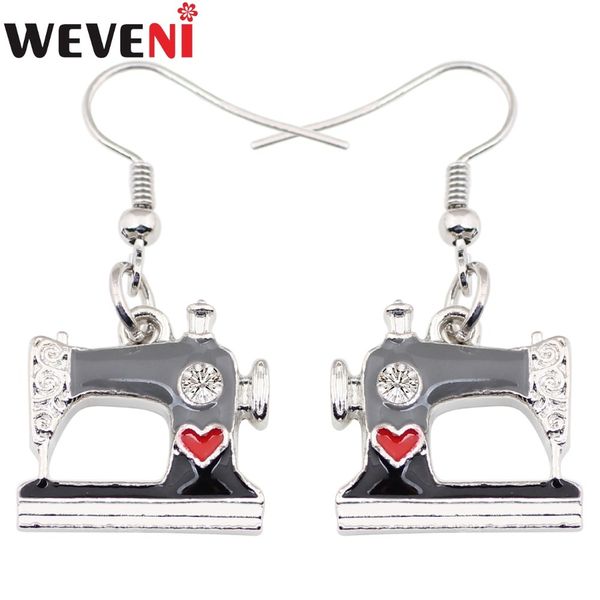 weveni sewing machine earrings drop dangle long black enamel lightweight earring dropshipping new fashion tool jewelry for women, Silver
weveni sewing machine earrings drop dangle long black enamel lightweight earring dropshipping new fashion tool jewelry for women, Silver