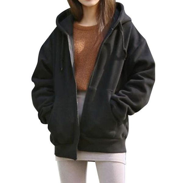 women jacket coat hooded fleece long sleeve loose casual zip pockets solid doudoune femme hiver ropa mujer invierno 2020 #7, Black;brown
women jacket coat hooded fleece long sleeve loose casual zip pockets solid doudoune femme hiver ropa mujer invierno 2020 #7, Black;brown