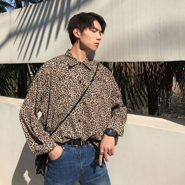 men retro fashion leopard long sleeve casual long sleeve shirt male women japan korea streetwear hip hop loose dress shirts, White;black
men retro fashion leopard long sleeve casual long sleeve shirt male women japan korea streetwear hip hop loose dress shirts, White;black