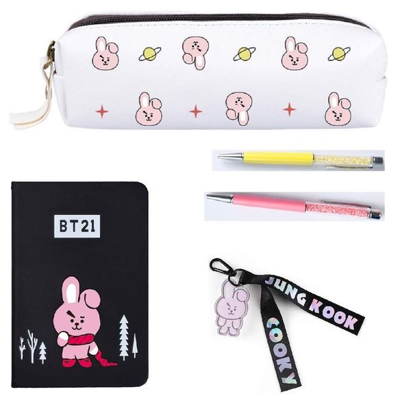 5pcs/set bts bangtan boys exquisite gift collection with pencil bag+key pendant+notebook+2pcs pen (chimmy, Purple;pink
5pcs/set bts bangtan boys exquisite gift collection with pencil bag+key pendant+notebook+2pcs pen (chimmy, Purple;pink