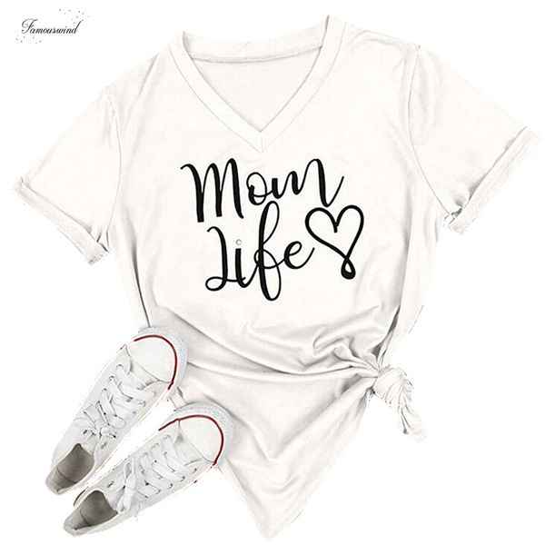 summer t shirt casual female loose fashion t shirts mom life letter v neck short sleeve womens t shirts, White 
summer t shirt casual female loose fashion t shirts mom life letter v neck short sleeve womens t shirts, White