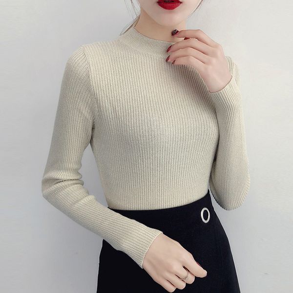 shiny lurex autumn winter sweater women long sleeve pullover women basic sweaters turtleneck 2019 korean style knit femme, White;black
shiny lurex autumn winter sweater women long sleeve pullover women basic sweaters turtleneck 2019 korean style knit femme, White;black