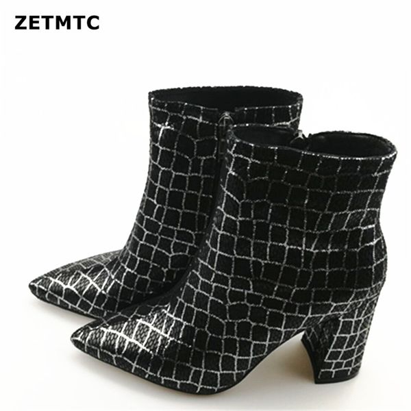 new boots 2019 women's zipper boots snake ankle square heel fashion pointed ladies shoes yellow 35-43, Black
new boots 2019 women's zipper boots snake ankle square heel fashion pointed ladies shoes yellow 35-43, Black
