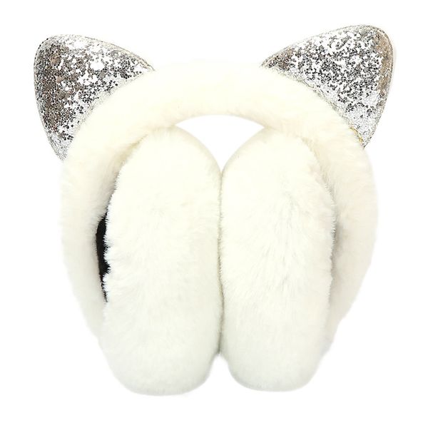 warm earmuff female winter outdoor protect ears winter warm women cartoon cat ears design windproof adjustable earmuffsy418, Blue;gray