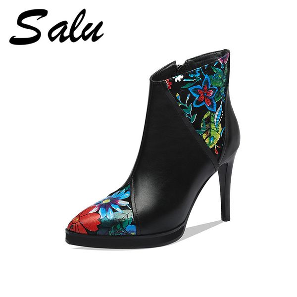 salu 2019 fashion boots women ankle boots autumn winter warm genuine leather high heels shoes party dancing shoes woman, Black
salu 2019 fashion boots women ankle boots autumn winter warm genuine leather high heels shoes party dancing shoes woman, Black