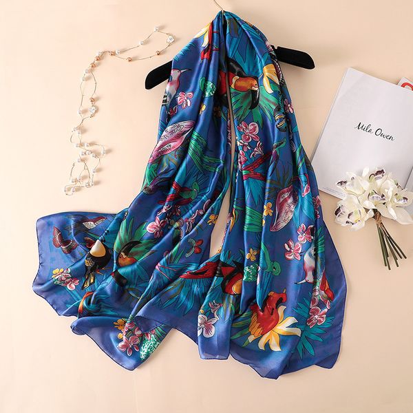 2018 100% pure silk scarf women summer designer bird foulard shawl ladies long bandana new 180*90cm, Blue;gray
2018 100% pure silk scarf women summer designer bird foulard shawl ladies long bandana new 180*90cm, Blue;gray