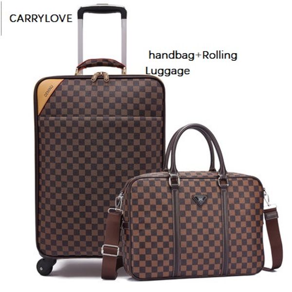 Carrylove fa hion 16 18 20 22 24 inch ize bu ine luggage boarding handbag rolling luggage pinner brand travel uitca e