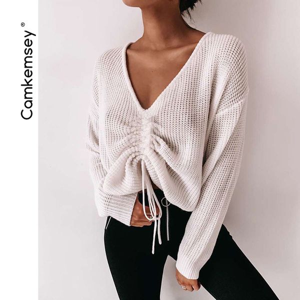 camkemsey spring autumn knitted sweater women fashion twist knot deep v neck cropped sweaters and pullovers female jumper, White;black
camkemsey spring autumn knitted sweater women fashion twist knot deep v neck cropped sweaters and pullovers female jumper, White;black