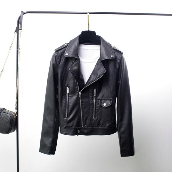 autumn new zip zippered red leather long sleeves shirt fashion short selling female jacket jacket, Black
autumn new zip zippered red leather long sleeves shirt fashion short selling female jacket jacket, Black