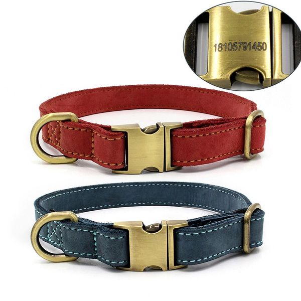 superior quality leather dog collar waterproof first layer frosted cowhide copper buckle laser-engravable grade pet supplies
superior quality leather dog collar waterproof first layer frosted cowhide copper buckle laser-engravable grade pet supplies
