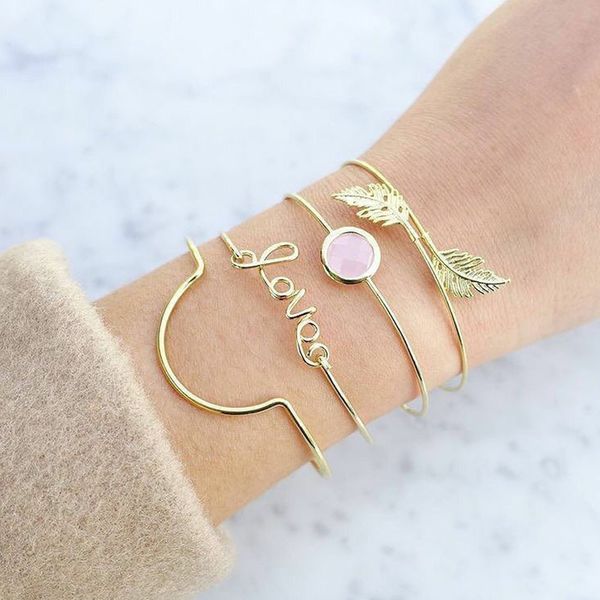 4 pcs/set women statement vintage crystal beads bracelets love letters geometric leaf open bangle fashion jewelry drop shipping, White
4 pcs/set women statement vintage crystal beads bracelets love letters geometric leaf open bangle fashion jewelry drop shipping, White