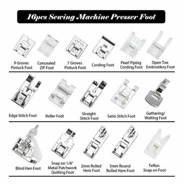 16 pcs sewing machine foot feet presser snap set kit for brother janome multifunctional electric sewing machine, Black
16 pcs sewing machine foot feet presser snap set kit for brother janome multifunctional electric sewing machine, Black
