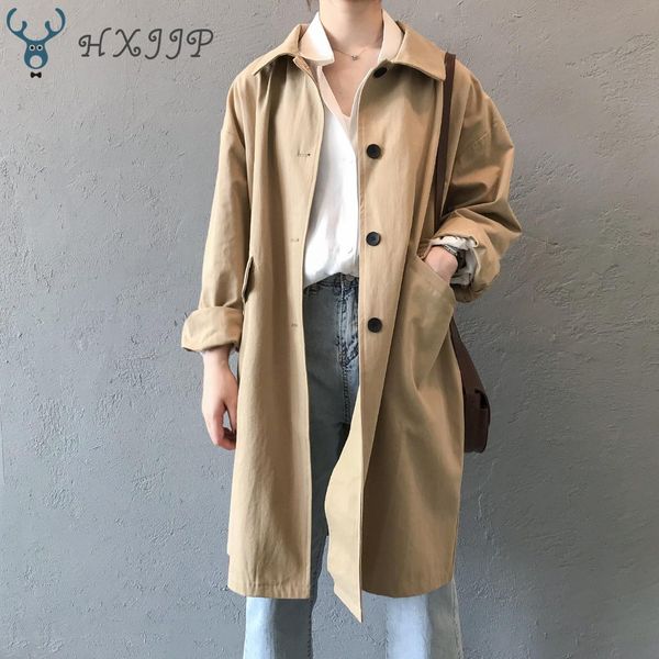 autumn 2019 new straight single-breasted trench coat female korean version of long loose slim long sleeve frock outwear pocket, Tan;black
autumn 2019 new straight single-breasted trench coat female korean version of long loose slim long sleeve frock outwear pocket, Tan;black