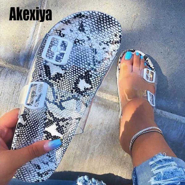 

factory direct 2020 new women fashion wild snake pattern flip flop durable pvc material rubber non-slip outsole slippers s091, Black