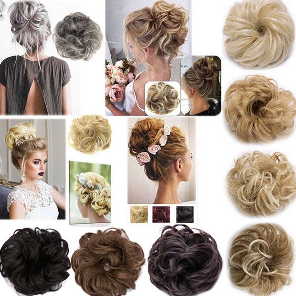 Curly Messy Bun Hair Piece Scrunchie Updo Cover Hair Extensions Real as human