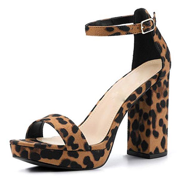 high heel lady fashion retro lady leopard buckle with high heel roman sandals summer women shoes pointed high, Black 
high heel lady fashion retro lady leopard buckle with high heel roman sandals summer women shoes pointed high, Black