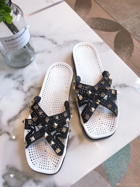 new arrival rivets ladies casual word sandals sole massage function double d brand sell beach hallow sandal, Black
new arrival rivets ladies casual word sandals sole massage function double d brand sell beach hallow sandal, Black
