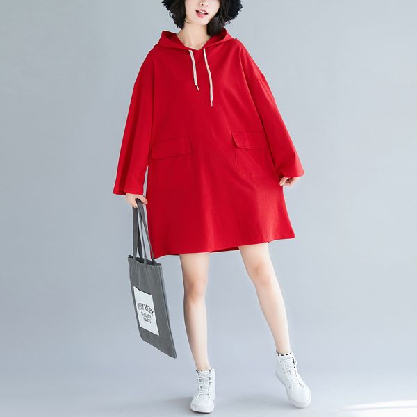 origional design 2019 spring new products korean-style casual large size dress literature and art-style solid color hoodie coat, Black
origional design 2019 spring new products korean-style casual large size dress literature and art-style solid color hoodie coat, Black