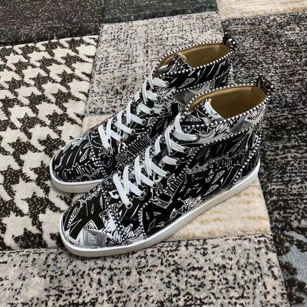 red sole casual flats high white & black graffiti patent leather red bottom sneakers shoes men luxury designer party wedding footwear
red sole casual flats high white & black graffiti patent leather red bottom sneakers shoes men luxury designer party wedding footwear