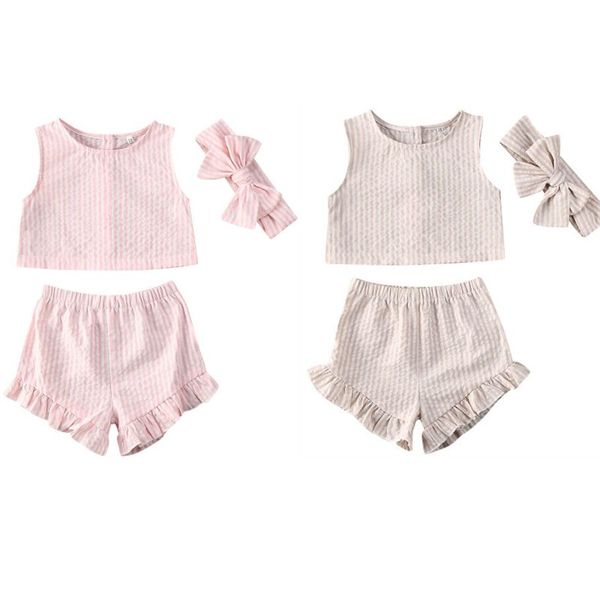 2020 baby summer clothing baby girls kids sister match sleeveless outfit tank shorts pants headband 3pcs clothes set, Pink;blue
2020 baby summer clothing baby girls kids sister match sleeveless outfit tank shorts pants headband 3pcs clothes set, Pink;blue