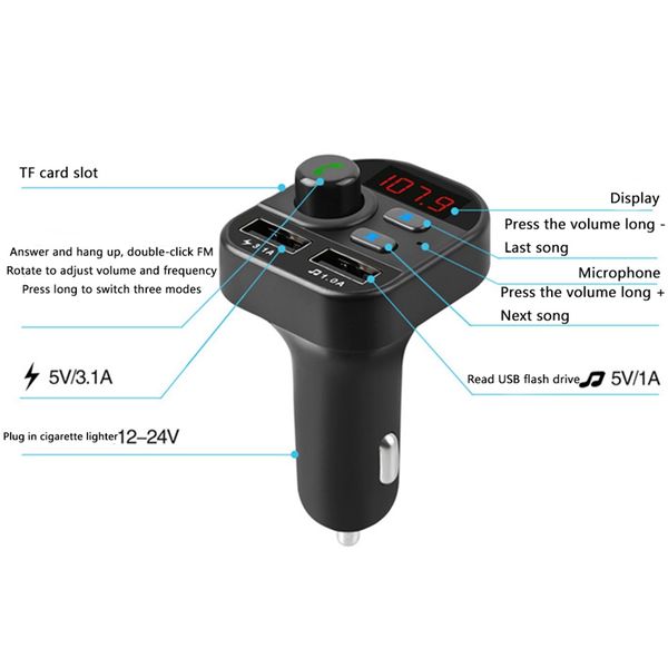 car kit handswireless bluetooth 5.1 fm transmitter lcd mp3 player usb charger 3.1a car accessories handsfree
car kit handswireless bluetooth 5.1 fm transmitter lcd mp3 player usb charger 3.1a car accessories handsfree